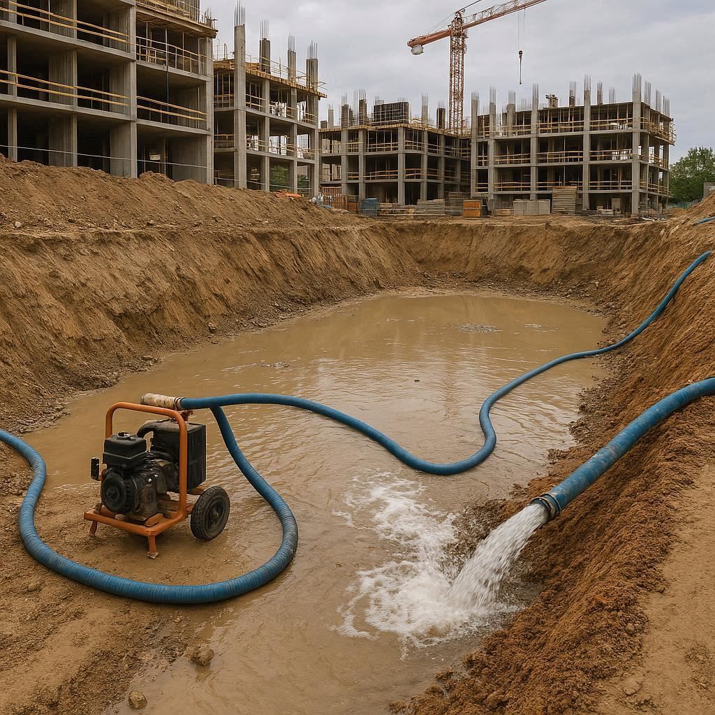 Водопонижение и осушение котлована в Угольной Гаване